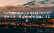 多次使用后再评价星辰影院在线观看：界面设计、播放流畅度与操作习惯分析