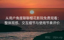 从用户角度聊聊樱花影院免费观看：整体观感、交互细节与使用节奏评价