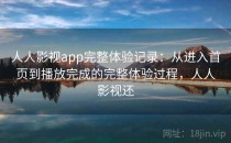 人人影视app完整体验记录：从进入首页到播放完成的完整体验过程，人人影视还