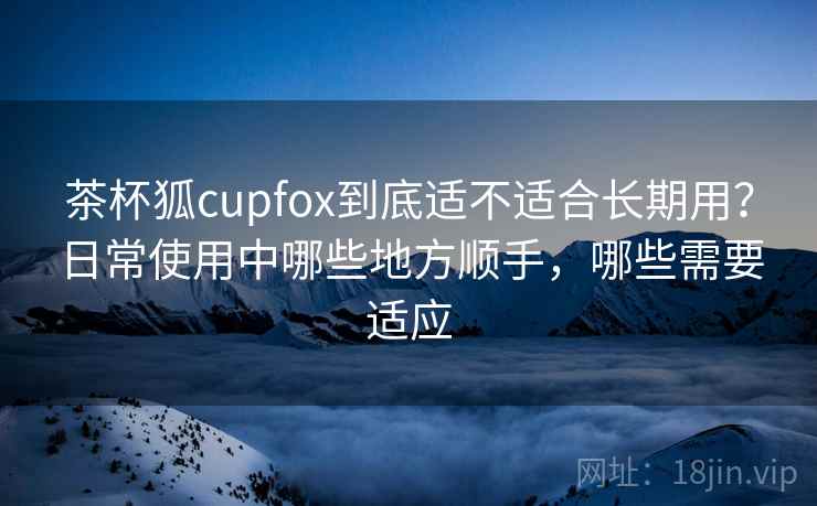 茶杯狐cupfox到底适不适合长期用？日常使用中哪些地方顺手，哪些需要适应  第2张