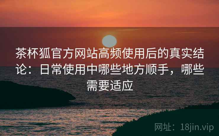 茶杯狐官方网站高频使用后的真实结论：日常使用中哪些地方顺手，哪些需要适应  第2张